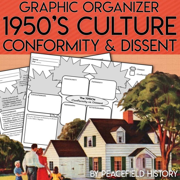 Women in the 1950s graphic organizer