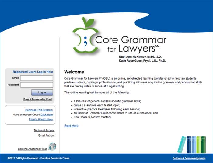 Core grammar for lawyers pre test