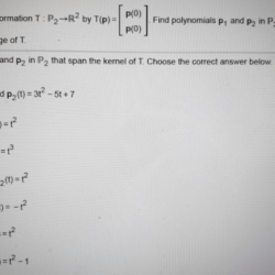 Define a linear transformation t p2 r2