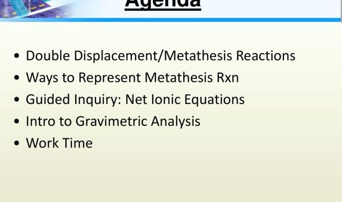 Metathesis reactions and net ionic equations