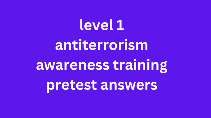 Level 1 antiterrorism awareness training pre test answers